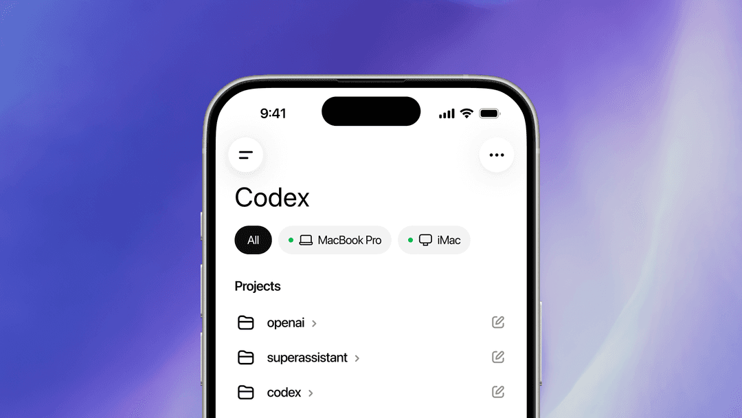 أوبن أيه آي تطلق Codex في تطبيق ChatGPT للهواتف الذكية